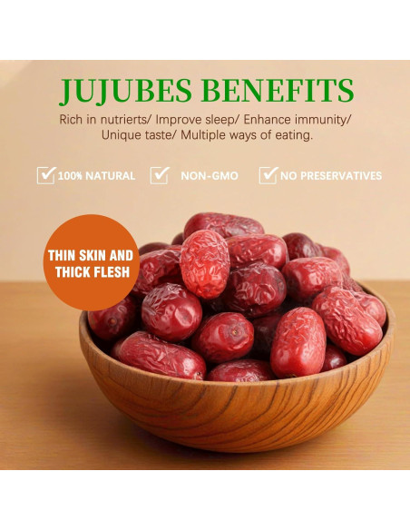Dátiles Rojos Jujube 500g - Dulces y Masticables, Snack Saludable