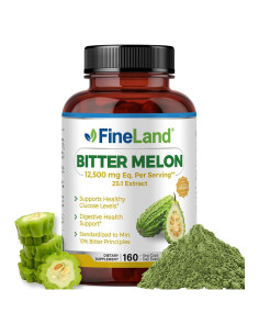 Extracto de Melón Amargo FineLand 12,500mg 160 Cápsulas Veganas