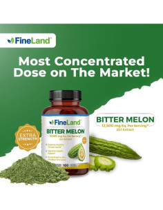 Extracto de Melón Amargo FineLand 12,500mg 160 Cápsulas Veganas 2