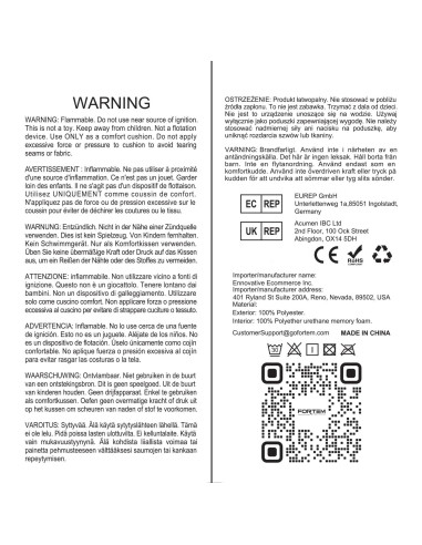 Cojín de Asiento y Almohada Lumbar FORTEM Espuma Memoria
