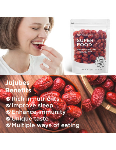 Dátil Rojo Jujube NESTLADY 454g 100% Natural Snack Saludable