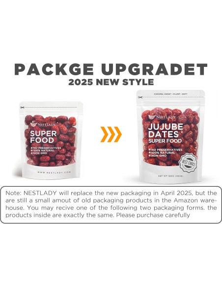 Dátil Rojo Jujube NESTLADY 454g 100% Natural Snack Saludable