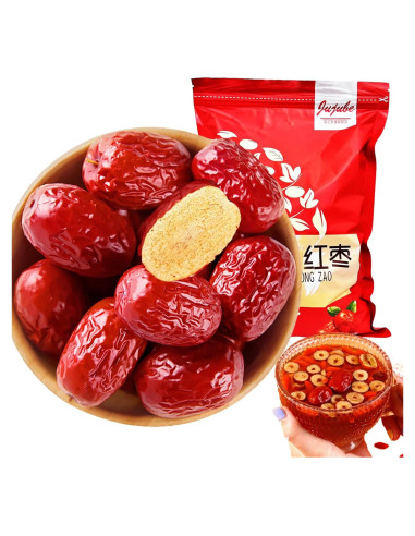 Dátil Rojo Seco Shengmingxi 500g Jujube Snack Saludable