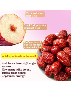 Dátil Rojo Seco Shengmingxi 500g Jujube Snack Saludable 2