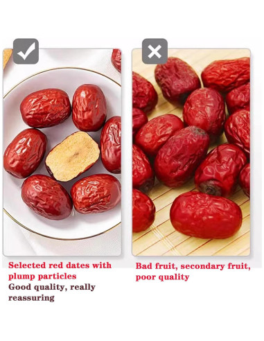 Dátil Rojo Seco Shengmingxi 500g Jujube Snack Saludable