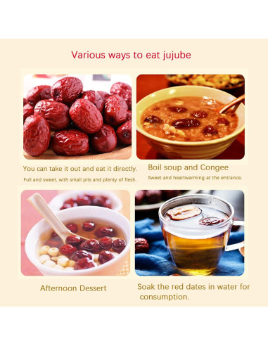 Dátil Rojo Seco Shengmingxi 500g Jujube Snack Saludable