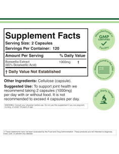 Boswellia Serrata 240 Cápsulas 1000mg - Suplemento Articular 2