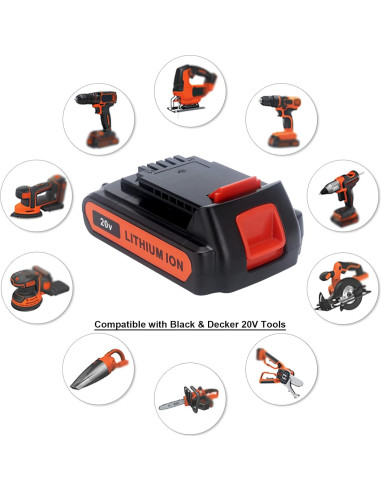 Batería de Litio Biswaye 4.0Ah 20V Compatible Black & Decker