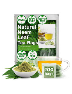Té de Hoja de Neem FreshDrinkUS 100 Bolsitas 100% Natural