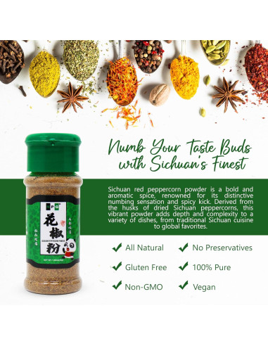 Pimienta Roja Szechuan Natural Plus Green 30g - Especia Culinaria