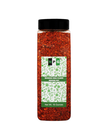Copos de Chile Sichuan Natural Plus Green 450g - Picante Medio