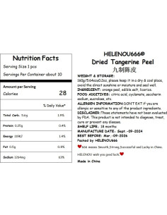Cáscara de Mandarina Seca HELENOU666 160g - Snack Chino 2