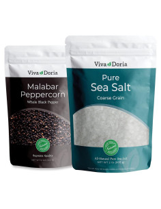 Set de Pimienta Negra Malabar 340 g y Sal Marina Pura 907 g