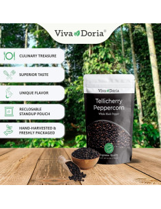 Pimienta Negra Tellicherry Viva Doria 170 g - Entera y Esterilizada 2