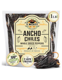 Chiles Ancho Secos 453g Todo Natural - Picante Suave y Dulce