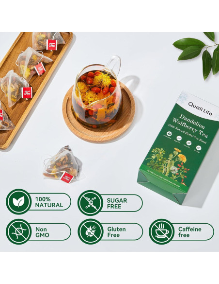 Té Herbal Detox Diente de León y Goji QualiLife 15 Bolsas
