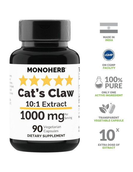 Extracto de Uña de Gato 1000 mg - 90 Cápsulas Vegetarianas