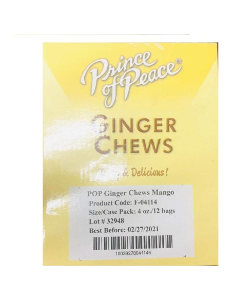 Caramelos de Jengibre Mango Príncipe de la Paz 12 Unidades