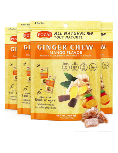 Caramelos de Jengibre Pocas Mango - 340g, Bajas Calorías
