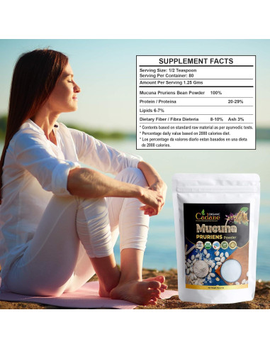 Polvo de Mucuna Pruriens Orgánico Cadane 0.45 kg | Suplemento Vegano