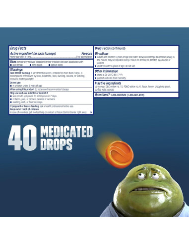 Gotas Mucinex Instasoothe Alivio Garganta Sore Miel 40 ct