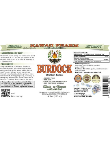 Extracto Líquido de Bardana Orgánica Hawaii Pharm 236 ml