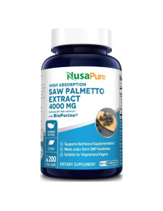 Suplemento Saw Palmetto NusaPure 4000mg 200 Cápsulas Veganas