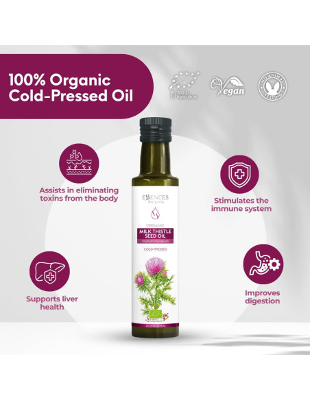 Aceite de Cardo Mariano Orgánico Essences Bulgaria 250ml - 100% Natural