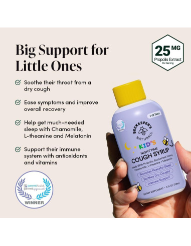 Jarabe para la tos Beekeeper's Naturals 113.4 g - Niños, Natural