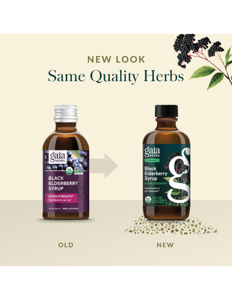 Jarabe de Saúco Negro Gaia Herbs 89 ml - Suplemento Inmunológico