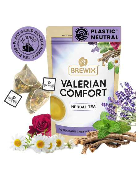 Té de Comfort de Valeriana Brewix - 25 Bolsitas Sin Cafeína