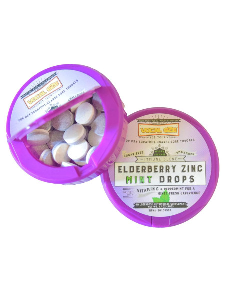 Pastillas para Garganta Eze Saúco Menta Vitamina C Zinc 40 Unidades