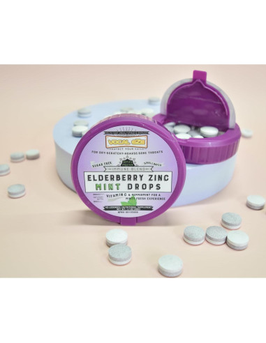 Pastillas para Garganta Eze Saúco Menta Vitamina C Zinc 40 Unidades