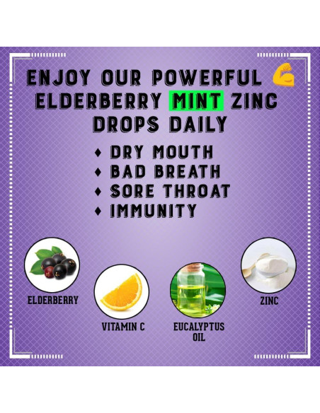 Pastillas para Garganta Eze Saúco Menta Vitamina C Zinc 40 Unidades