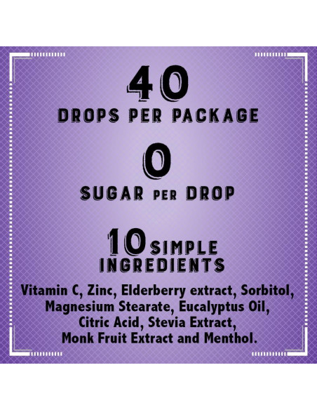 Pastillas para Garganta Eze Saúco Menta Vitamina C Zinc 40 Unidades