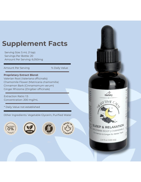 Gotas de Sueño Herbales Herbity 50 ml - Valeriana y Manzanilla