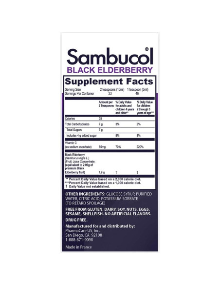 Jarabe de Saúco Negro Sambucol para Niños 230 ml - Soporte Inmunológico
