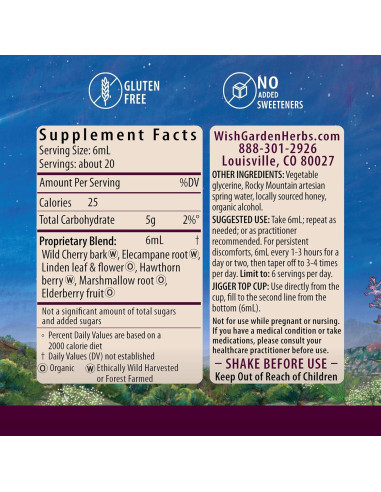 Jarabe Calmante para la Tos WishGarden 118 ml - Herbal Natural