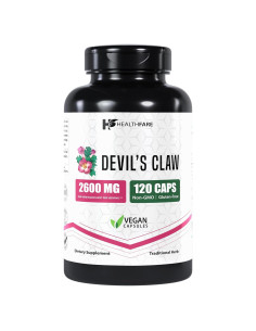 Suplemento Herbal Garra del Diablo HealthFare 2600mg 120 Cápsulas Veganas