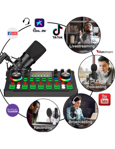 Paquete de Podcast SKTOME M300-ZM01 Micrófono XLR 48V