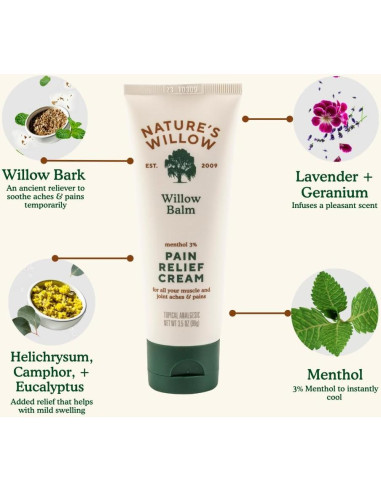 Bálsamo Natural para Alivio del Dolor Nature's Willow 103.5 ml