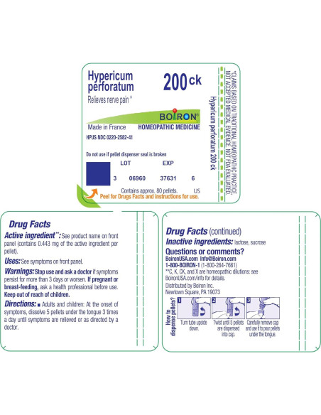 Boiron Hypericum Perforatum 200CK - 80 Pellets Homeopáticos
