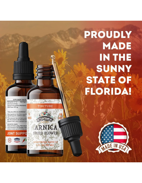 Tintura de Árnica Orgánica Florida Herbs 60 ml Suplemento Herbal