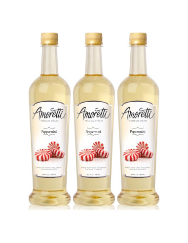 Jarabe de Menta Premium Amoretti 750ml - Paquete de 3