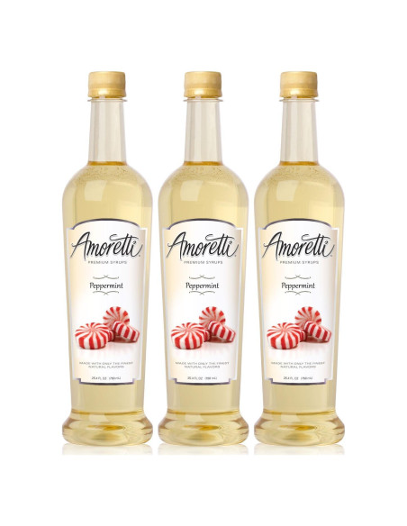 Jarabe de Menta Premium Amoretti 750ml - Paquete de 3