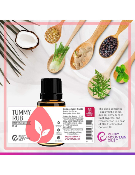 Aceite Esencial Tummy Rub Rocky Mountain 10ml Aromaterapia