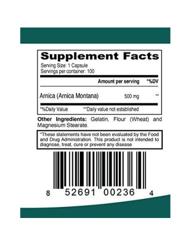 Arnica Montana 500mg 100 Cápsulas + Ungüento 60g Essential Products