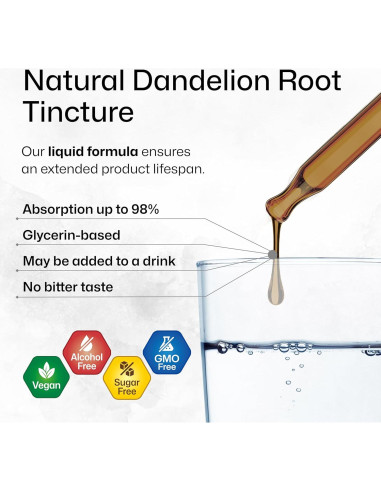 Extracto de Raíz de Diente de León BioKrauter 59.15 ml - Vegano y Sin Alcohol