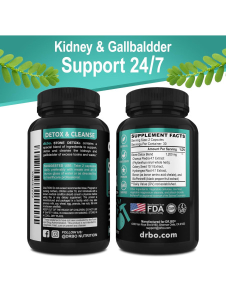 Cápsulas Detox de Chanca Piedra Dr. Bo - 60 Unidades