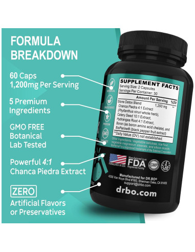 Cápsulas Detox de Chanca Piedra Dr. Bo - 60 Unidades